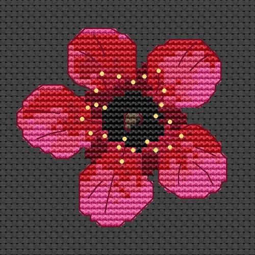 Tea Tree Blossom counted cross stitch PDF pattern